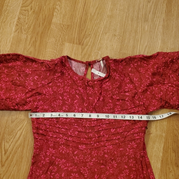 Free People Jessie Midi Dress size 0 in Red - Picture 10 of 13
